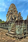 Angkor - Eastern Mebon - towers of the  central platform representing the peaks of Mount Meru